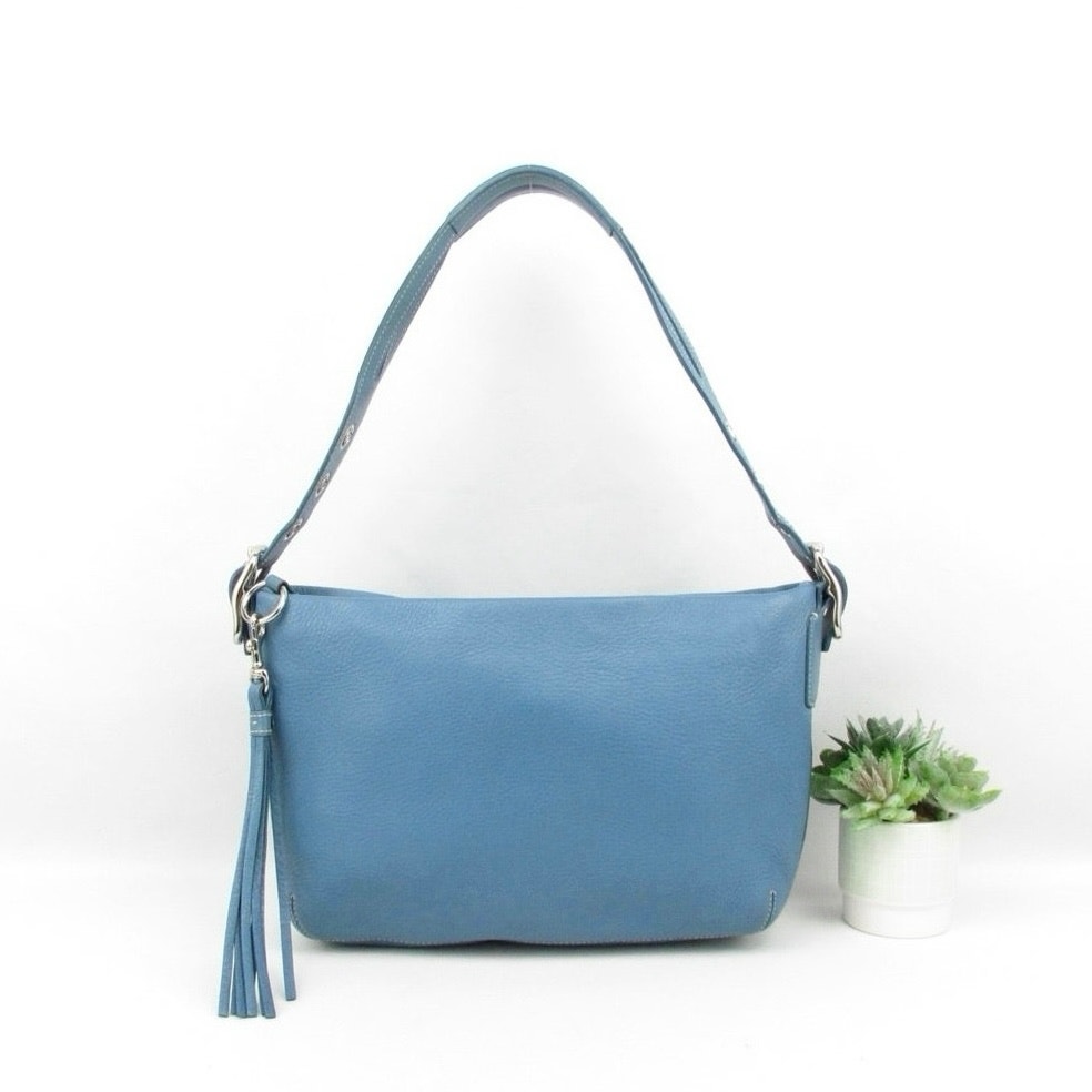 Coach Y2K Blue Pebbled Leather Bag