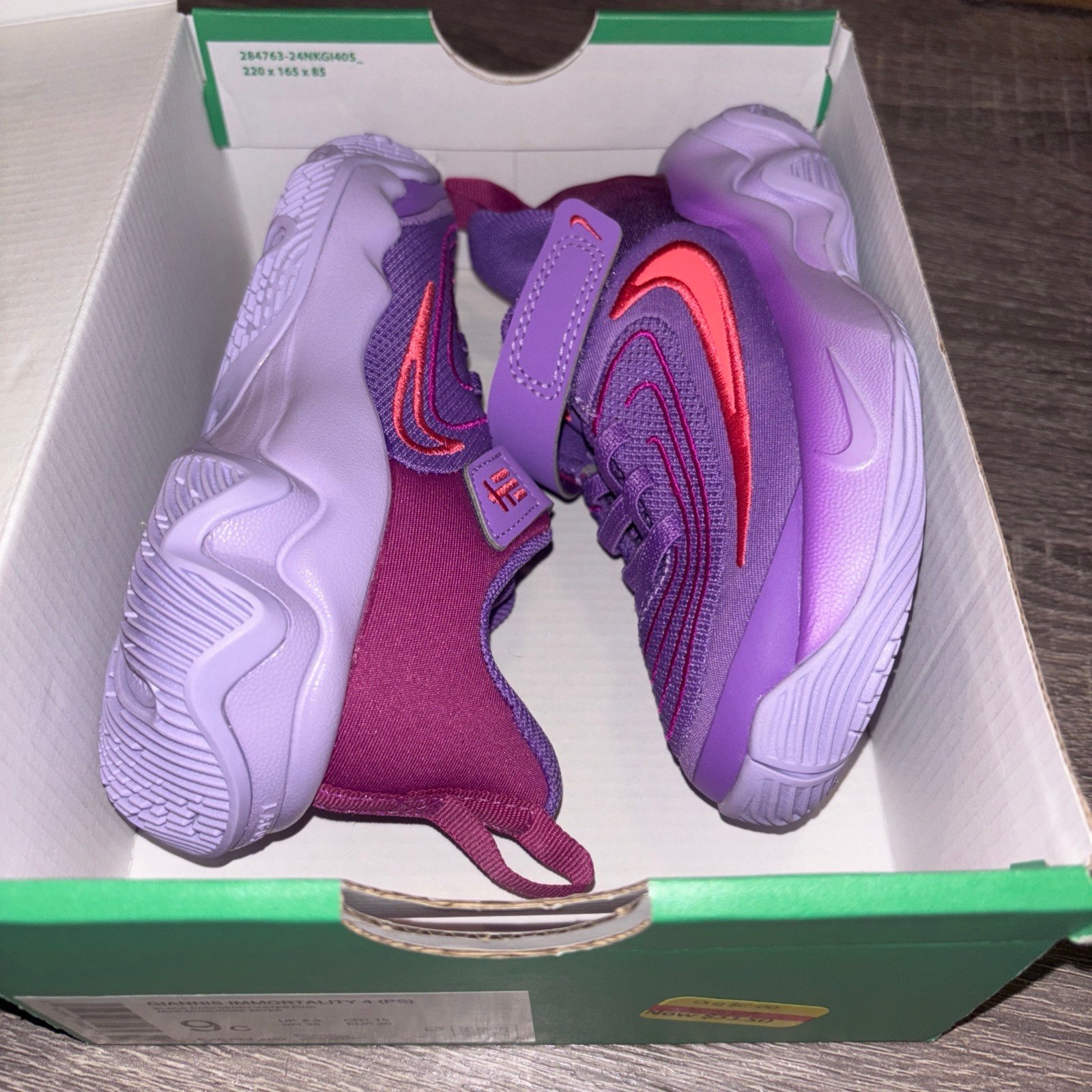 Nike Giannis Immortality 4 PS Kids Shoes Size 9C - Raspberry Pink - NEW