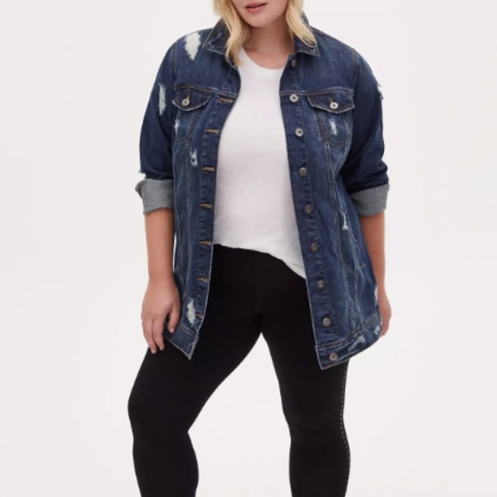Torrid Denim Long Line Jacket - Dark Wash Size 2X