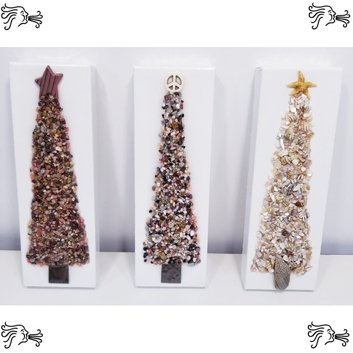 Stone & Resin Christmas Tree Winter Art Picture Wall Decor Home Decor Gift