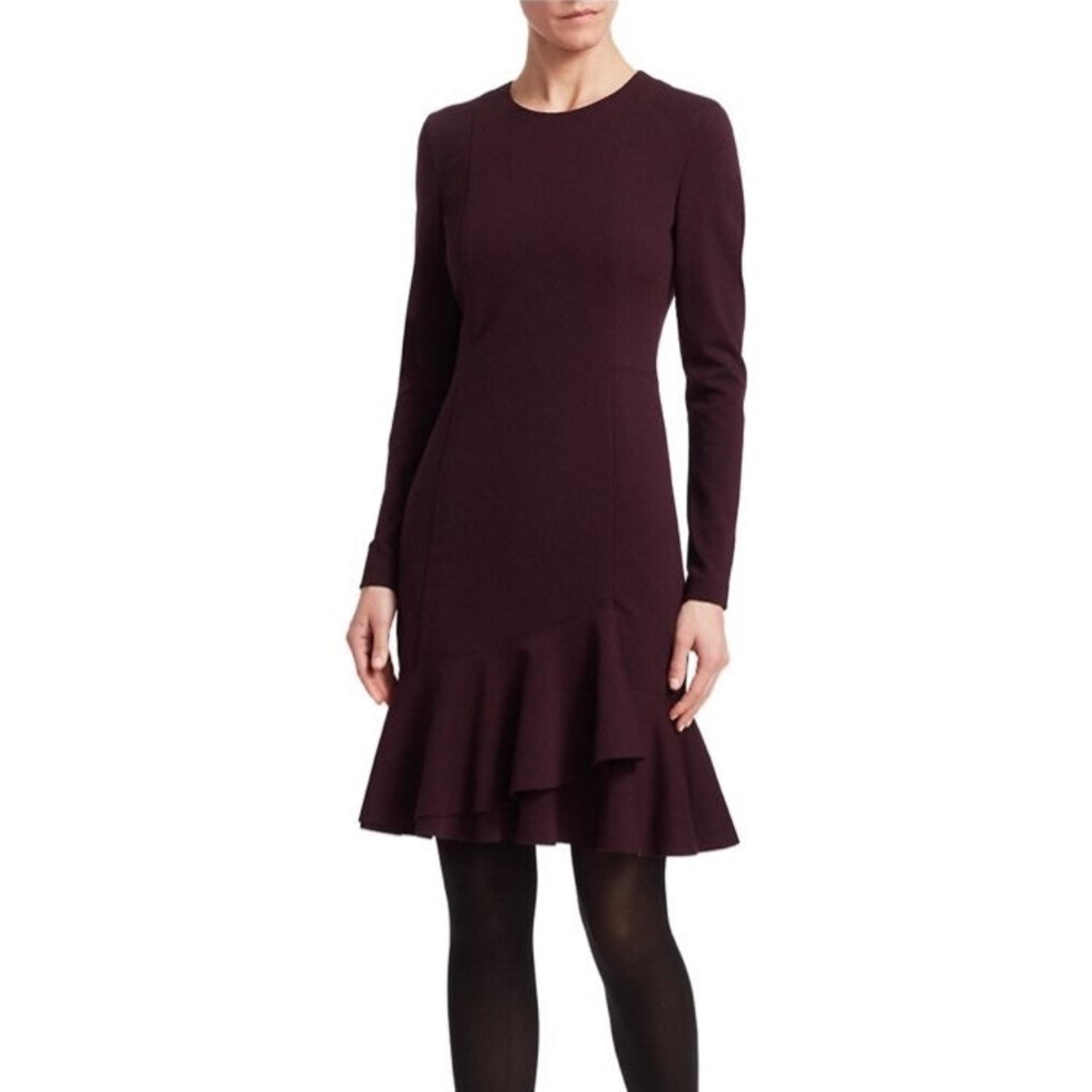 Akris Punto Long Sleeve Ruffle Hem Jersey Dress 12