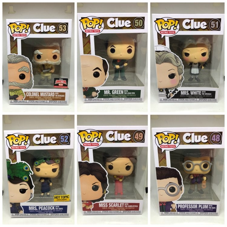 Funko Pop Lot Clue Retro Toys Set of 6