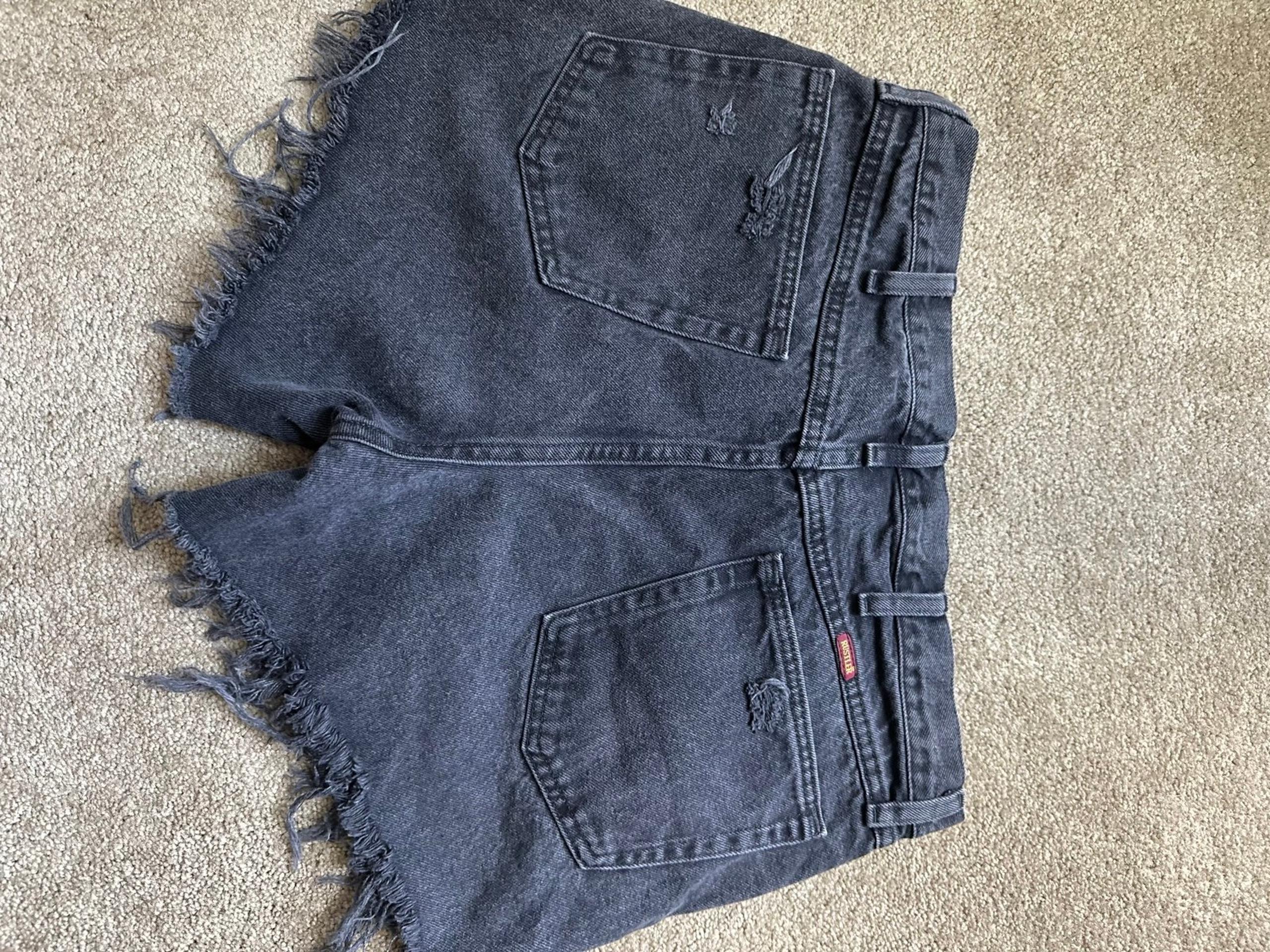Cut off black denim shorts rustler women’s or men’s