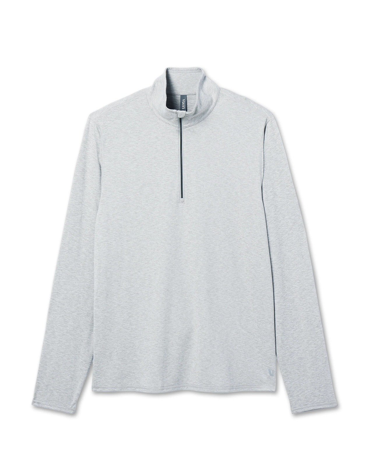 Mens Vuori Ease Performance Half Zip Performance Pullover Light Heather Grey