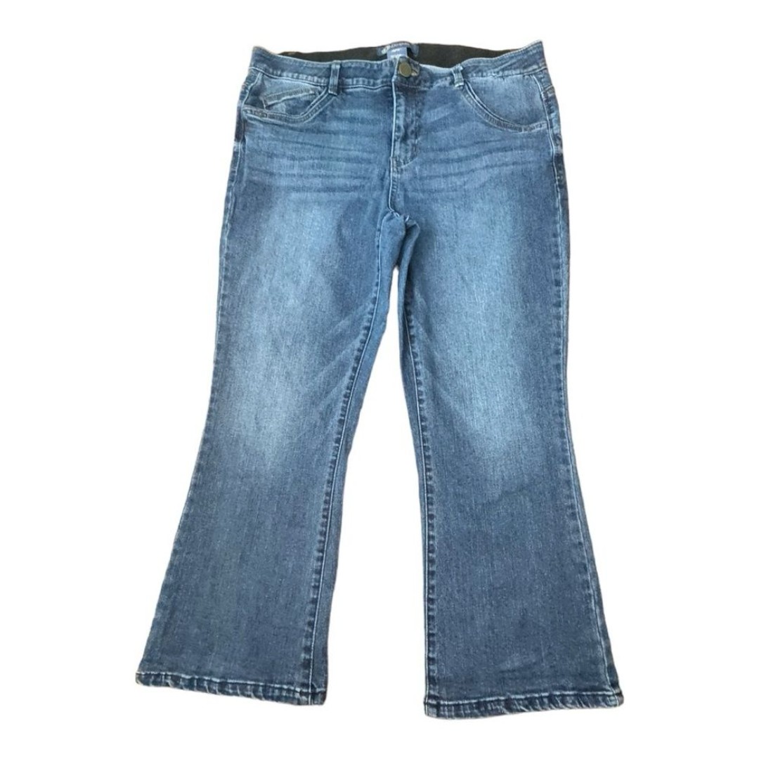 Democracy “Ab” Technology Flare Cropped Blue Denim Stretch Jeans Women’s 14W