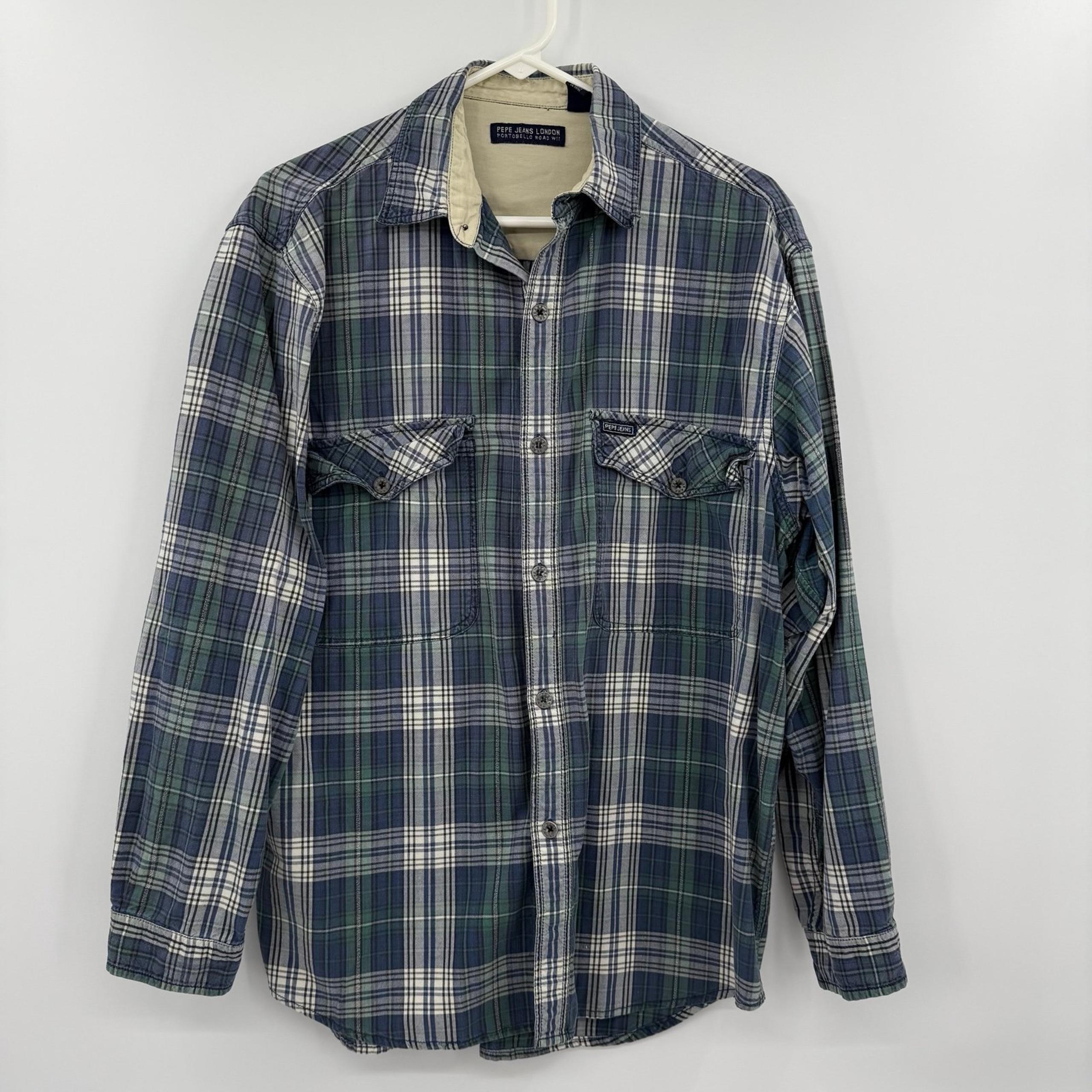Pepe Jeans plaid green button up size large