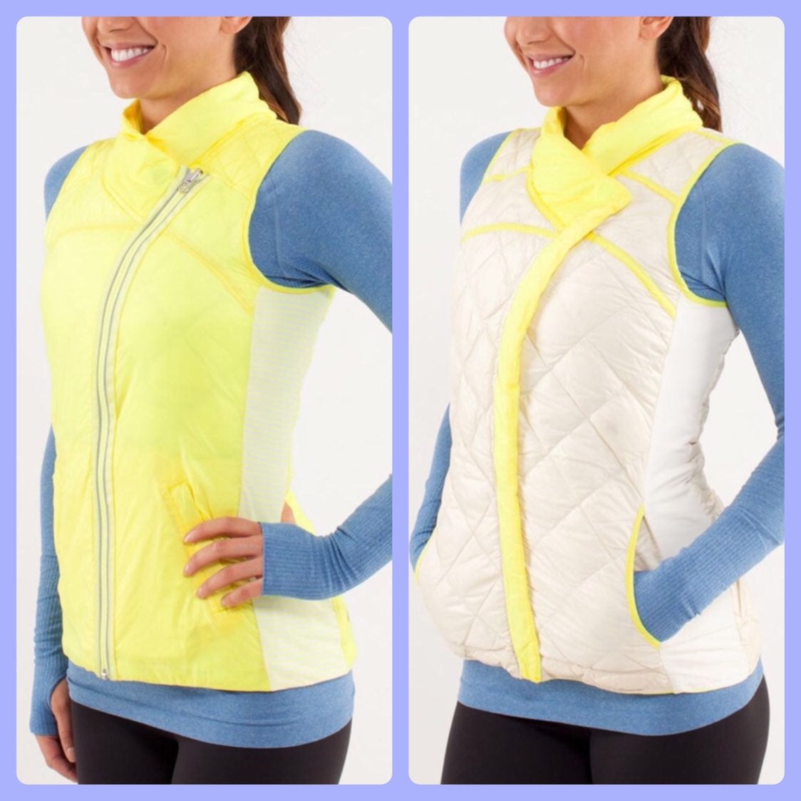 Lululemon what the fluff Yellow vest down reversible sz.4