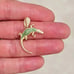 14K Gold Lizard Animal lagarto Pendant CZ Stone