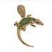 14K Gold Lizard Animal lagarto Pendant CZ Stone