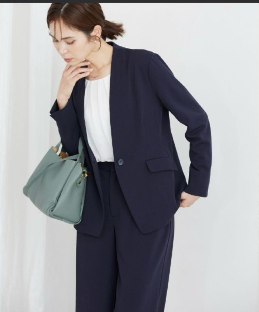 【Amazing Stretch! Addictive Suit】 Machine Washable, Stretch Cut-and-Sew Pants Suit
