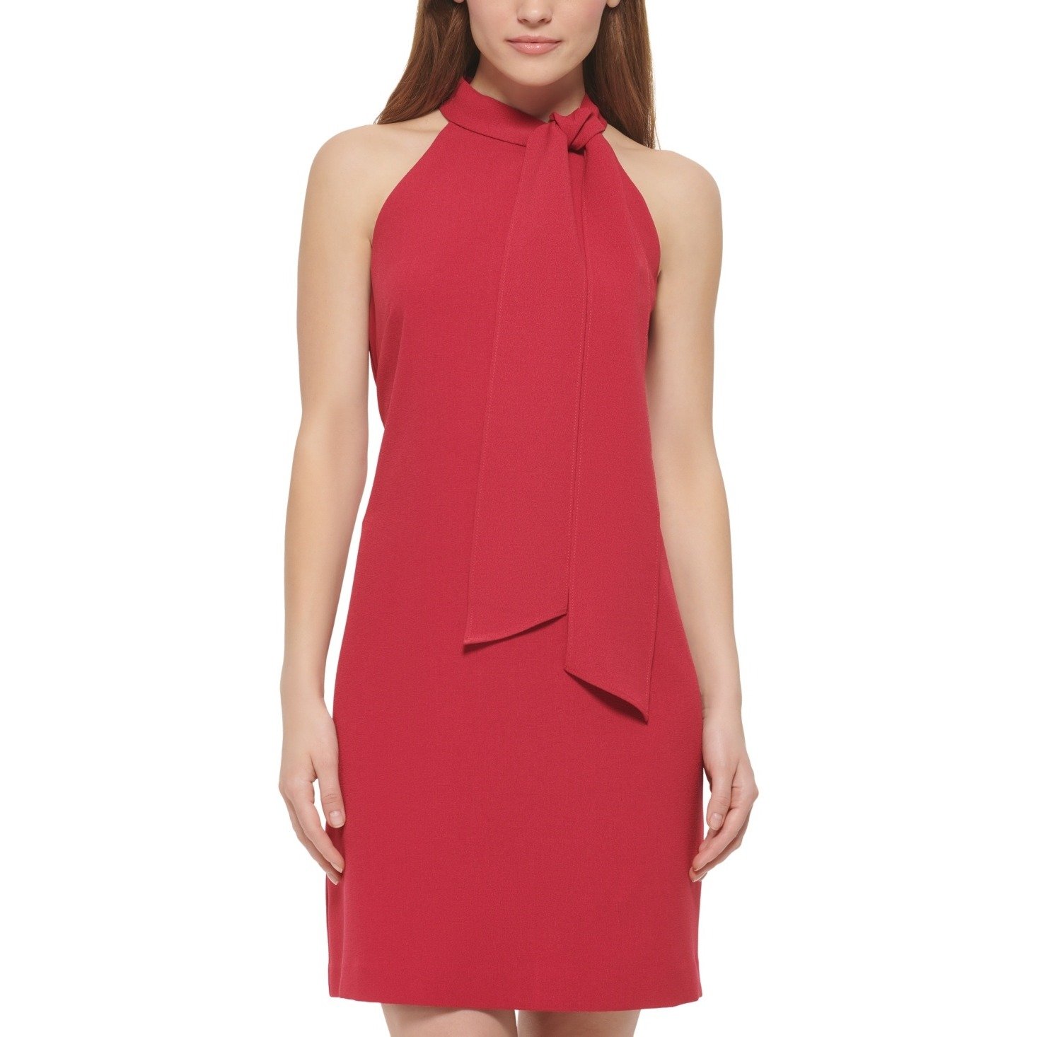 Vince Camuto Bow-Neck Halter Dress Sleeveless Party Raspberry Red Size 12 NWT