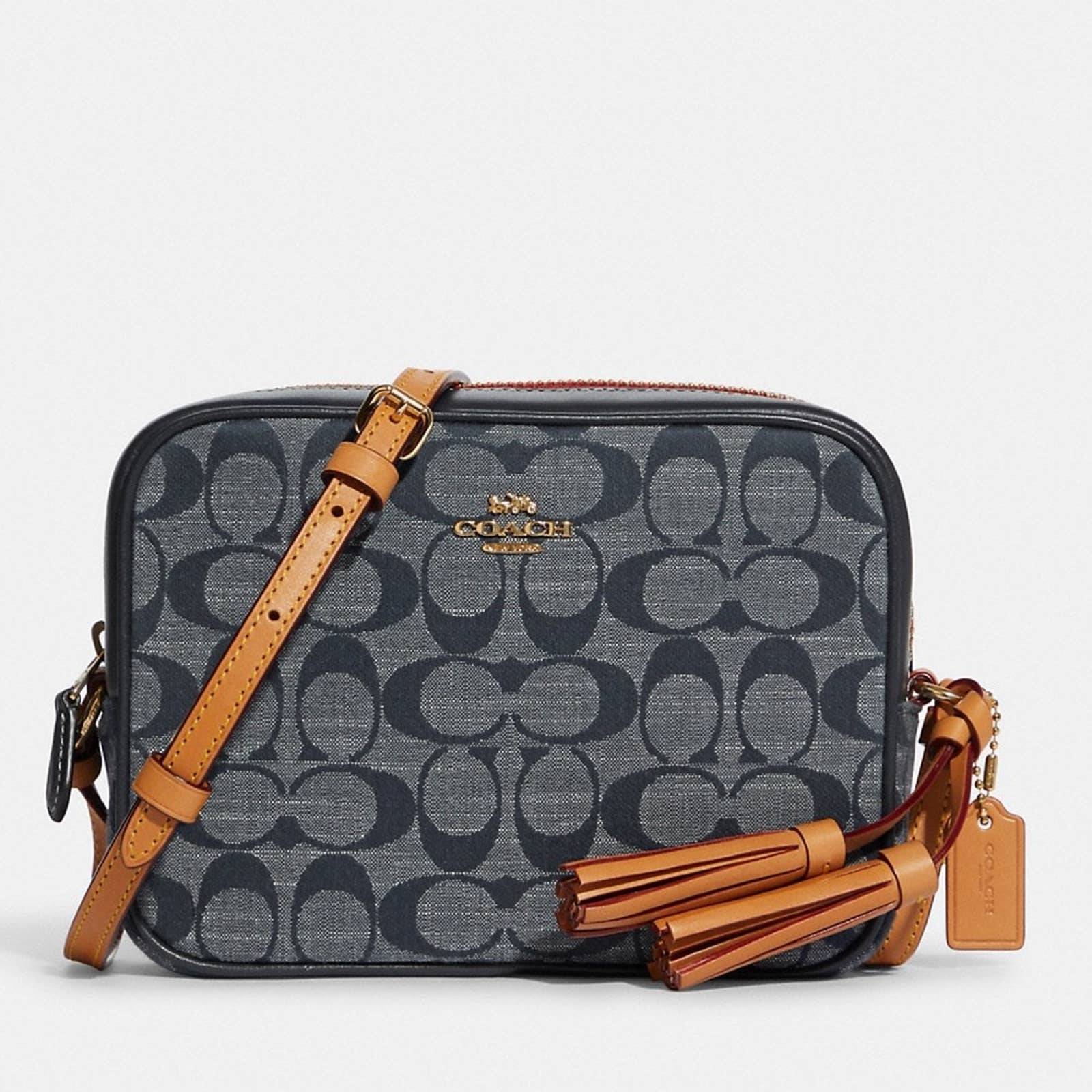 New Coach Mini Camera Crossbody Bag In Signature Chambray