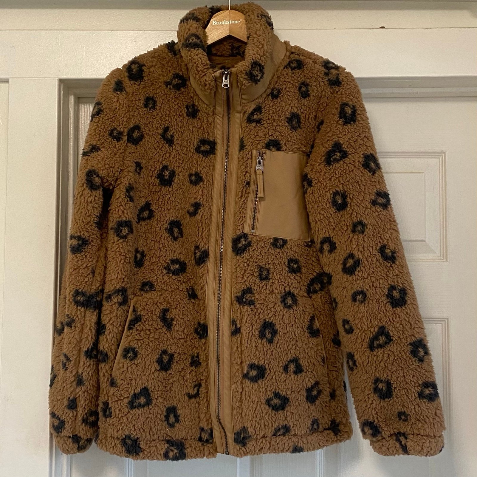Abercrombie & Fitch Brown Anima Print Sherpa Jacket