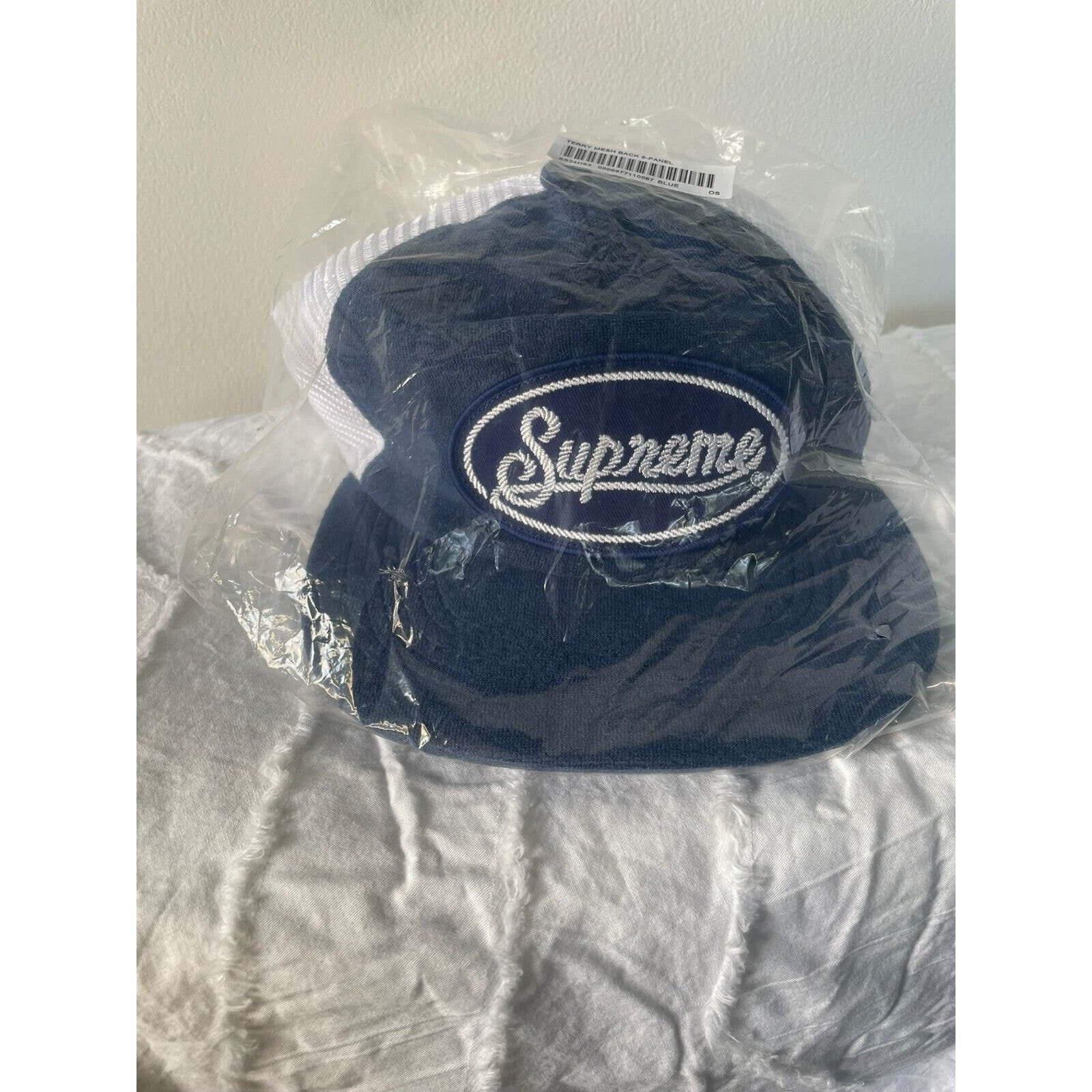 Supreme Terry Mesh Back 5 Panel 'Blue' Trucker Hat - Hats