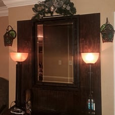 2 Wrought Iron Torch Lamps (Mirror NOT included)