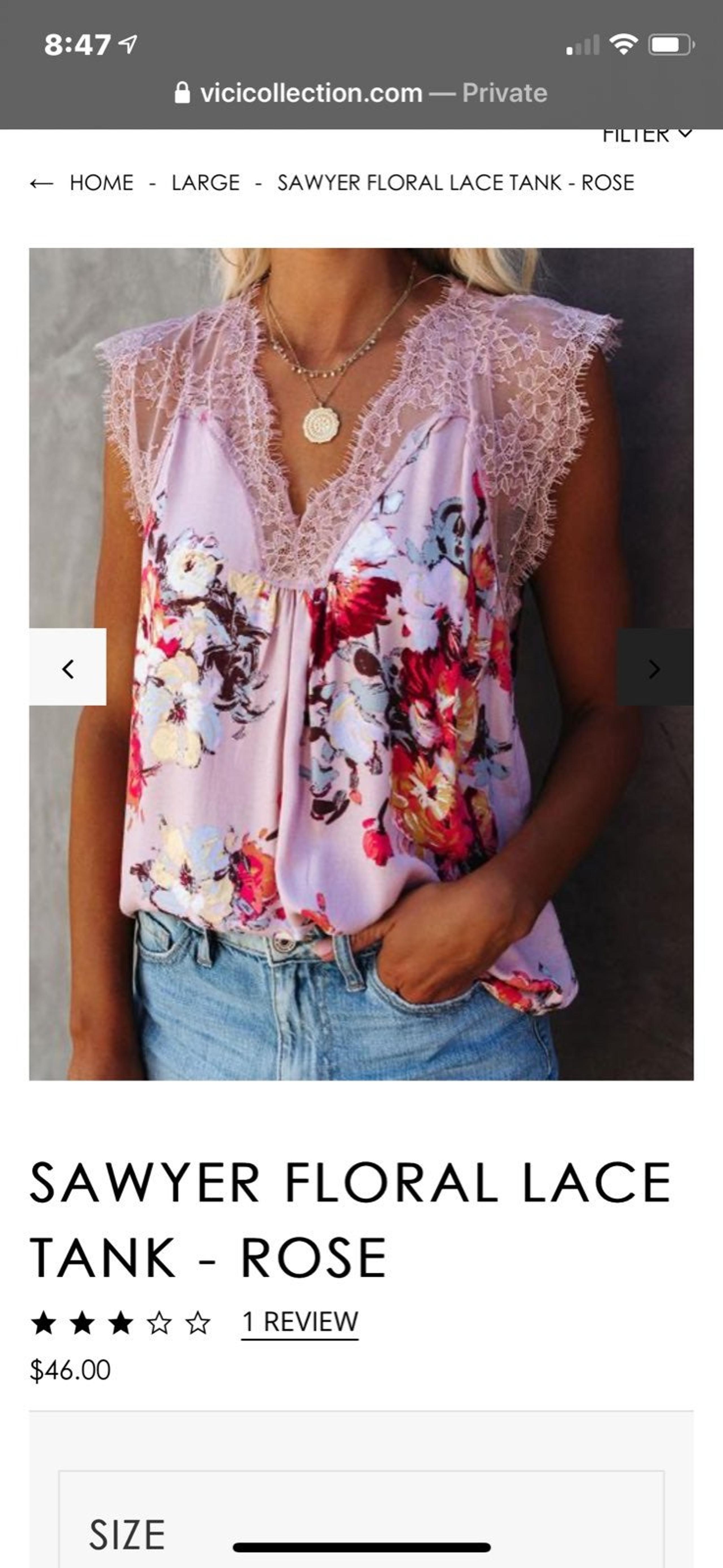 Vici Sawyer Floral Lace Tank