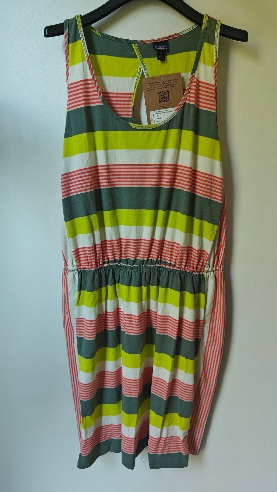 Patagonia women's West Ashley stripe dress hemlock green size XL NWT
