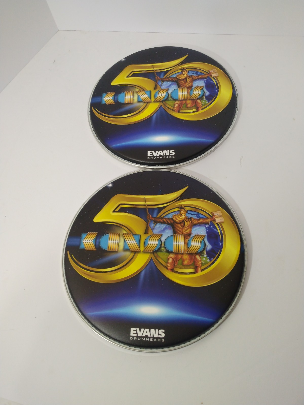 Lot 2 Kansas 50th Anniversary Evans 12 Drum Heads