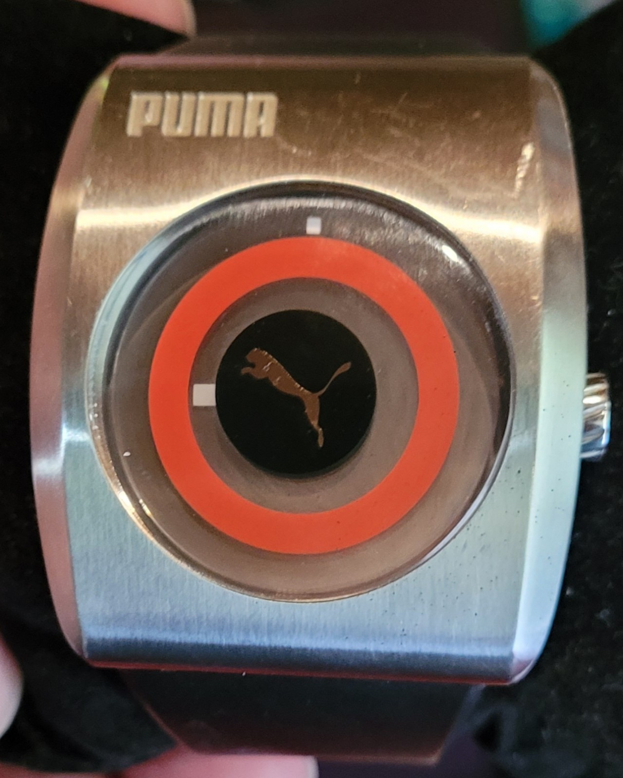 Rare PUMA Men's PU102301002 Target Silver and Red Circle Watch