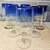 Set of 6 Mexican Hand Blown Cobalt Blue Rim Goblets Drinking Glasses