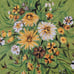 Vintage tablecloth avocado green orange floral 56 x56
