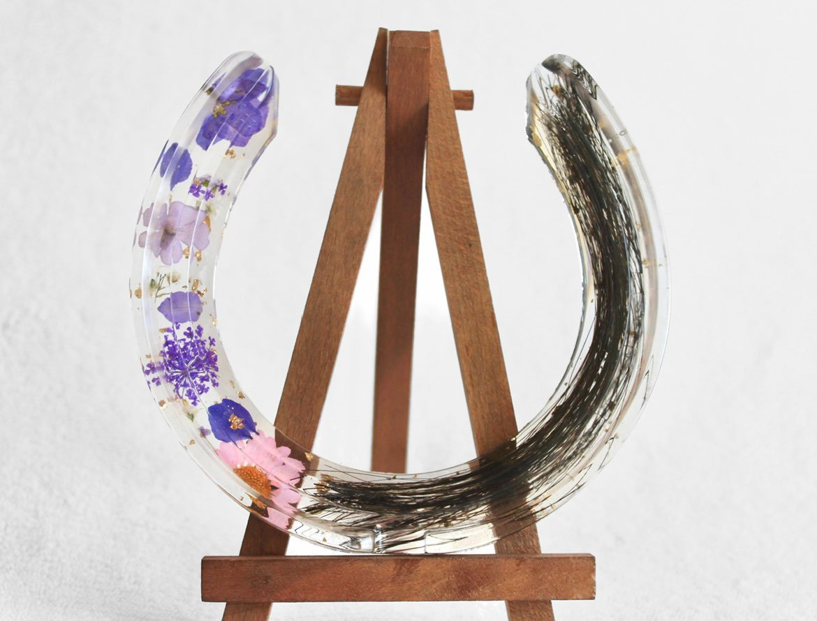 Handmade horseshoe memorial