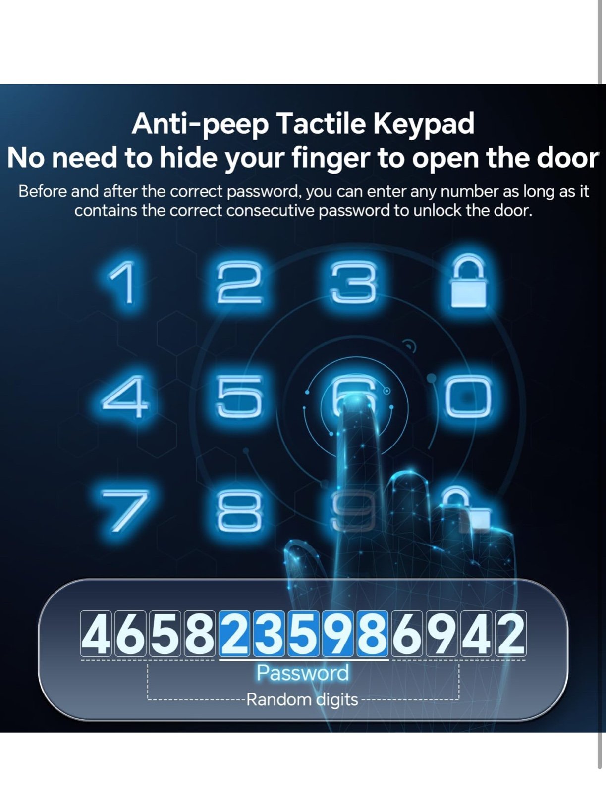 Keyless Entry Door Lock Deadbolt with Handle Set, Keypad Door Lock with Handle S - detail
