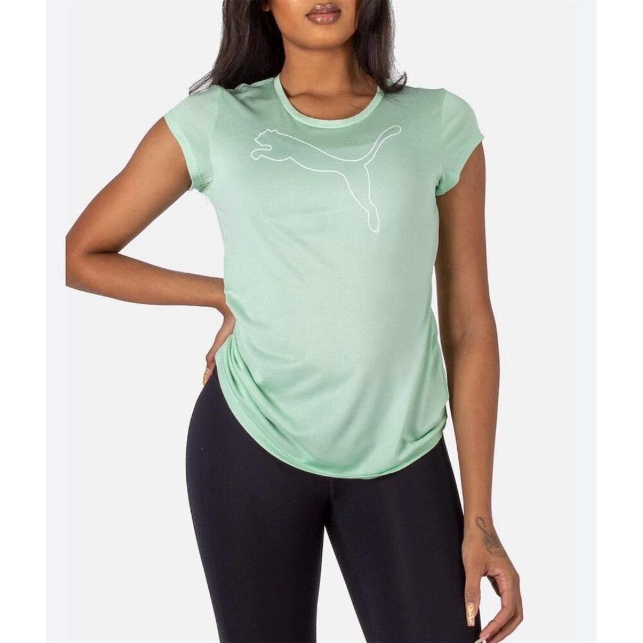 PUMA Women's Active Logo Tee Mint Green Size S Moisture-Wicking Lightweight