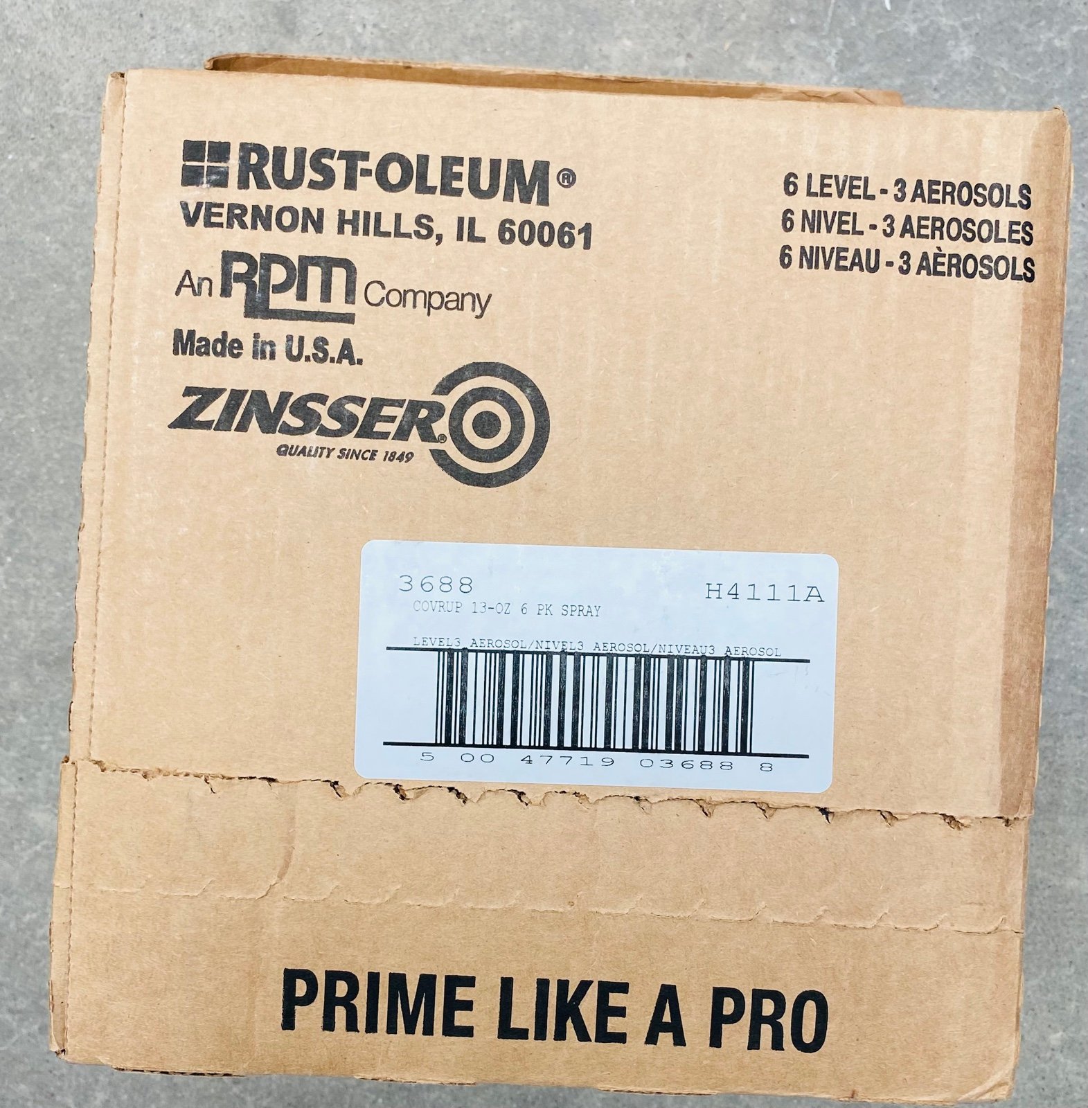 Zinsser Covers Up Ceiling Paint & Primer In One Spray, White 13 Oz. Can - Lot of