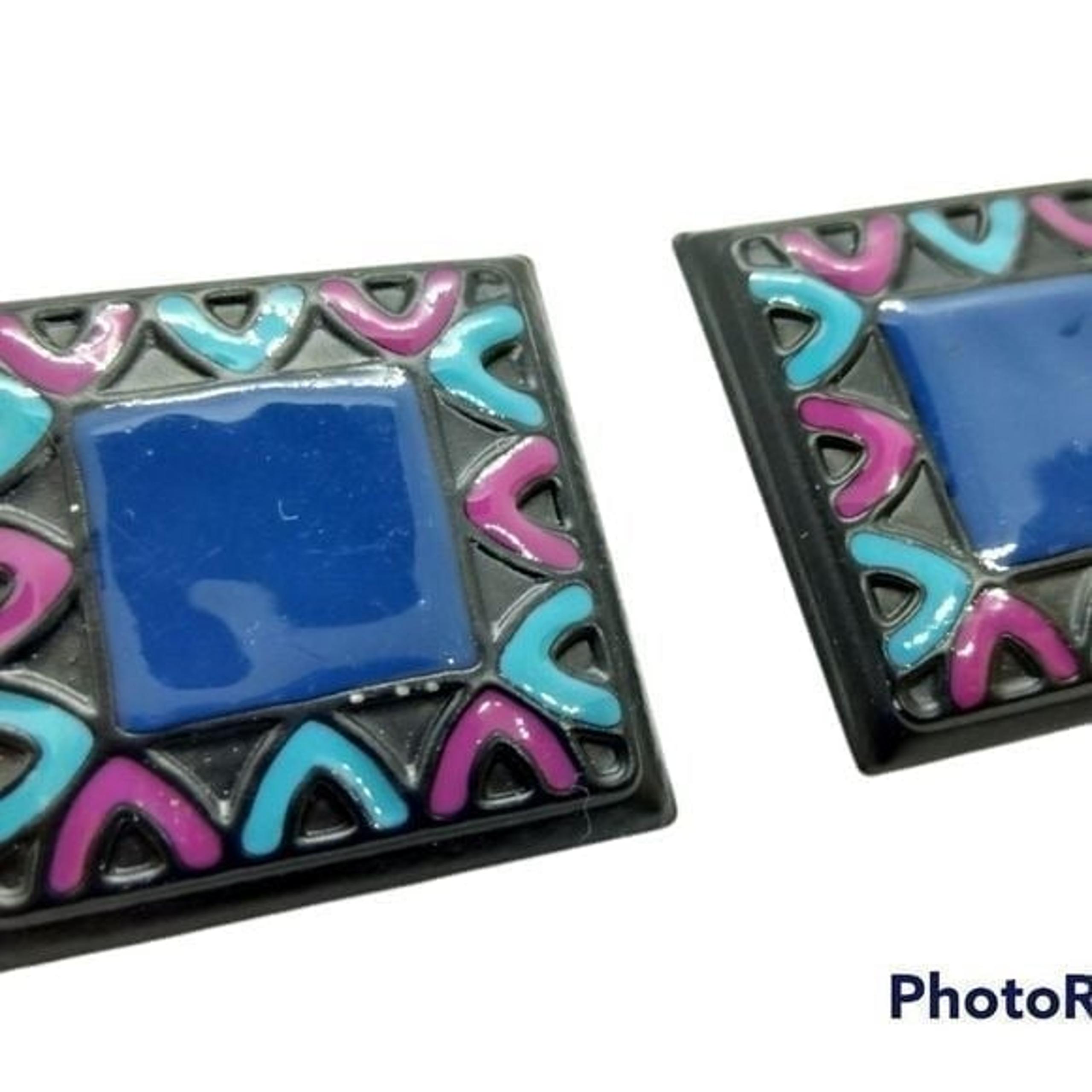 sweater styled 80s flare art deco earrings