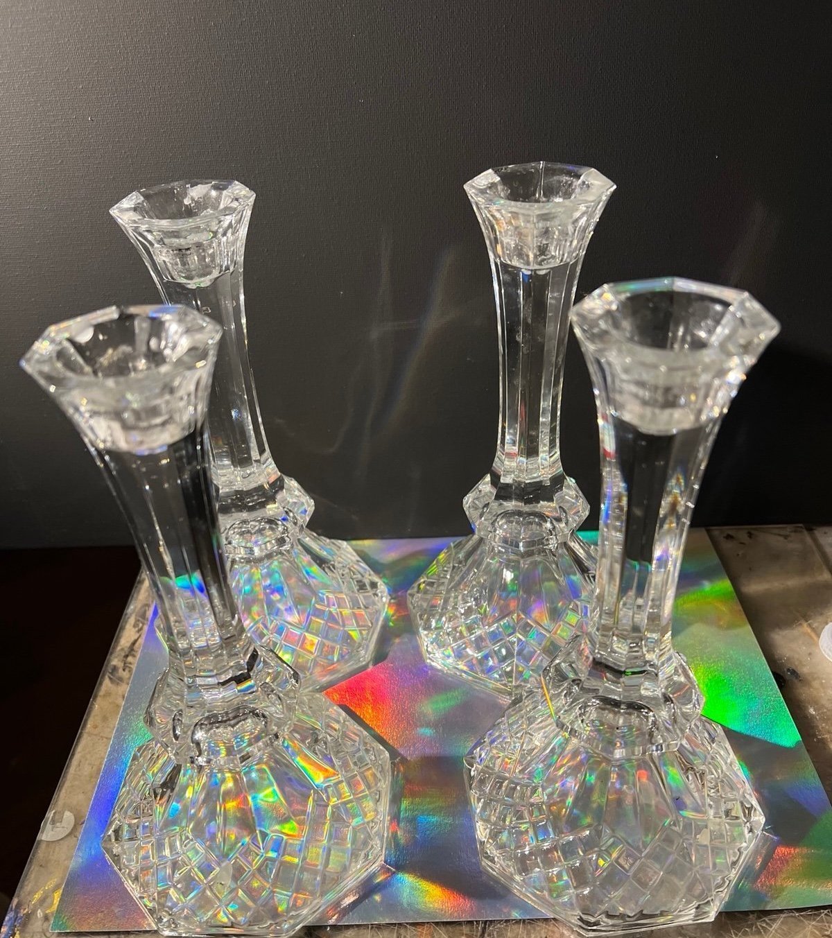 Vintage Led Crystal Candle sticks.