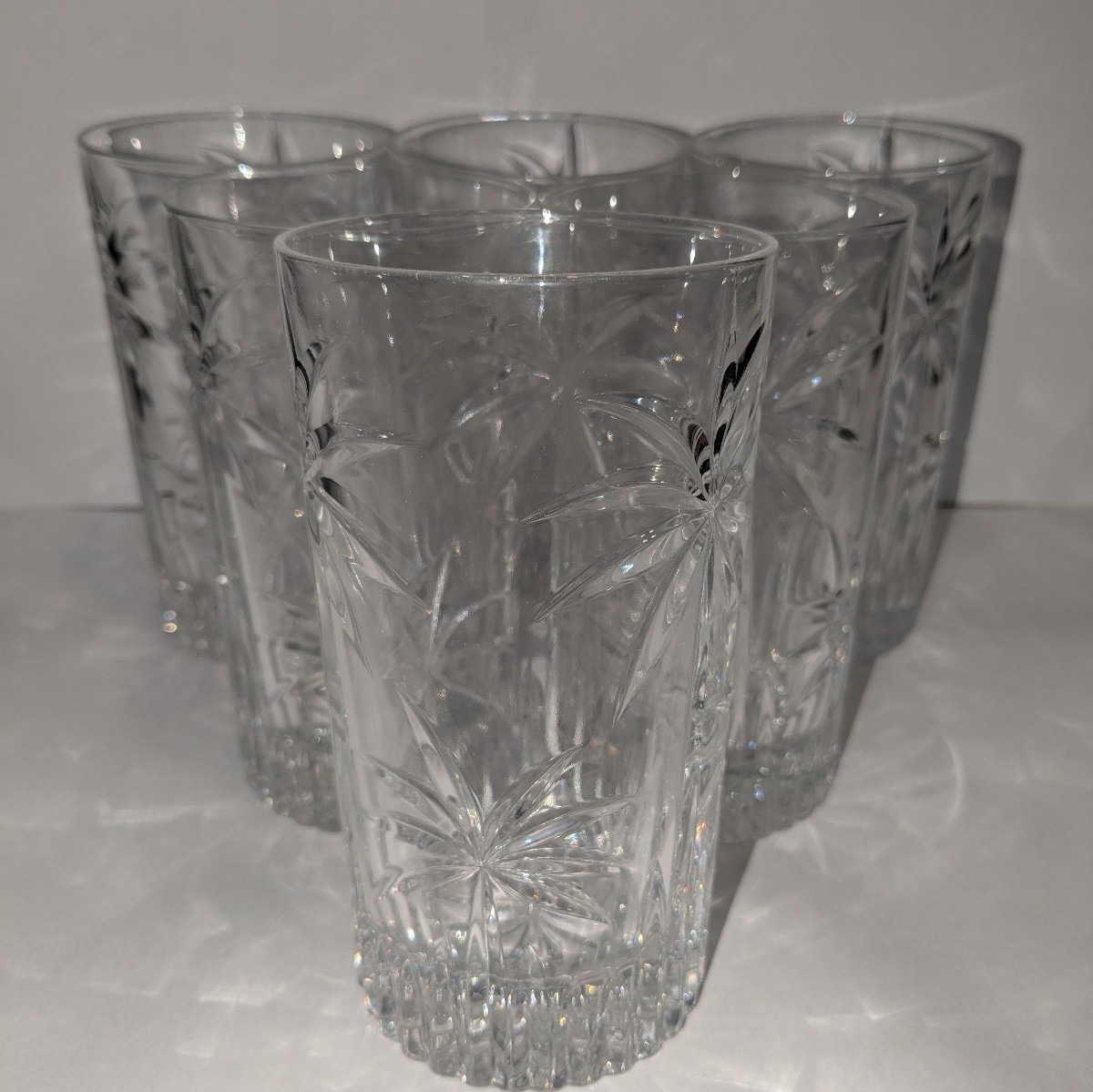 Godinger Shannon South Beach crystal palm tree high ball glass