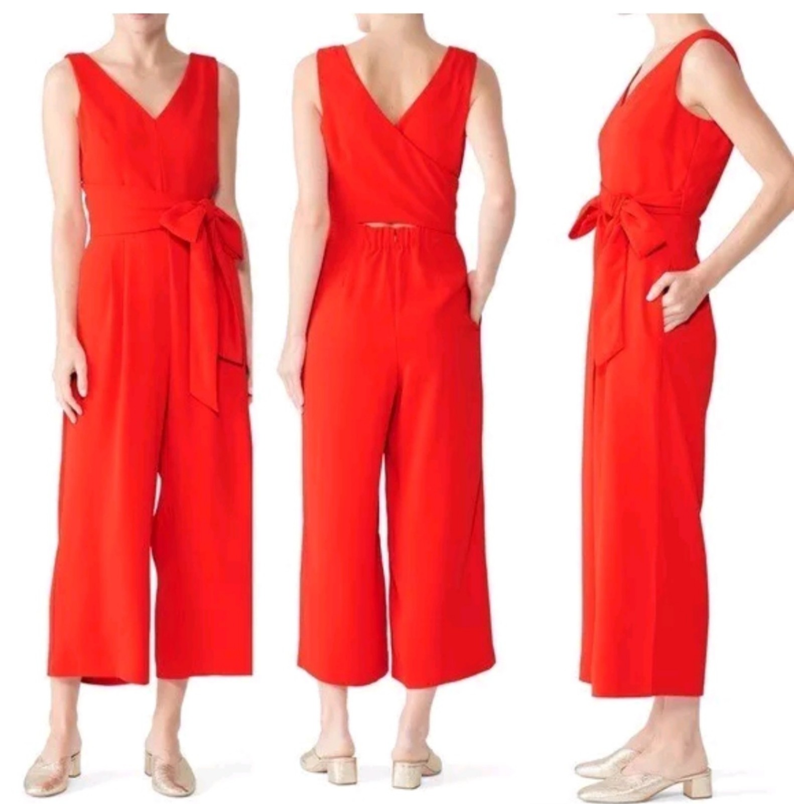 Lovely Red Wrap crepe Jumpsuit.