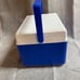 VINTAGE COLEMAN Small Blue/White COOLER MODEL 5205 Lunch Box Hunting Fishing.
