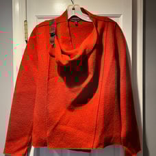 Women’s EILEEN FISHER Petite Orange/Brown Wool Sweater Jacket sz Small