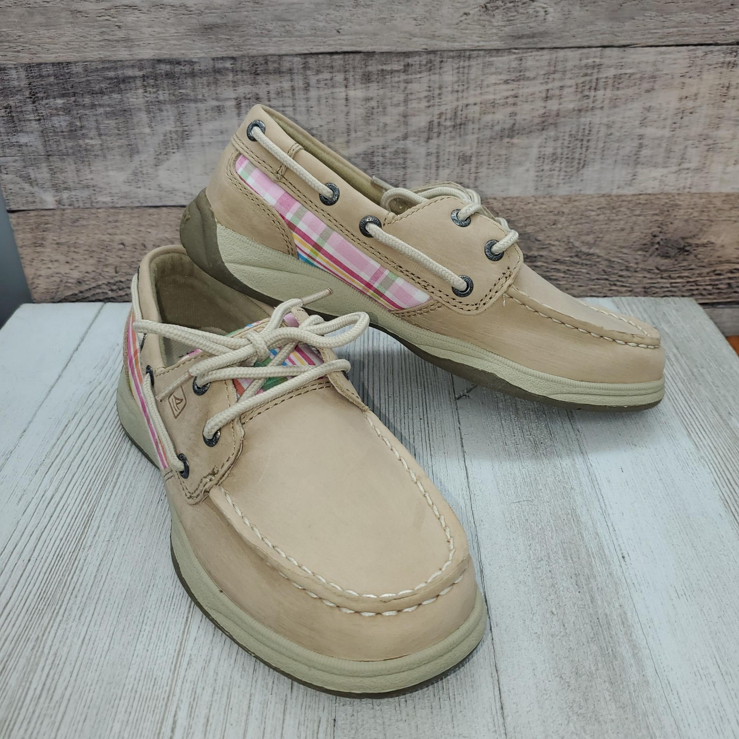 Girls Shoes Sperry Top Sider Size 2M Intrepid Linen/Pink NIB