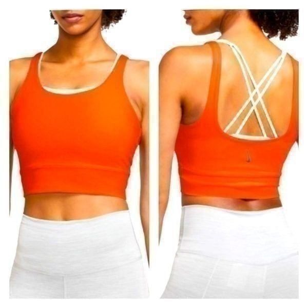 NWT Nike Yoga Luxe Women's Infinalon Crop Top in Bright Orange XS