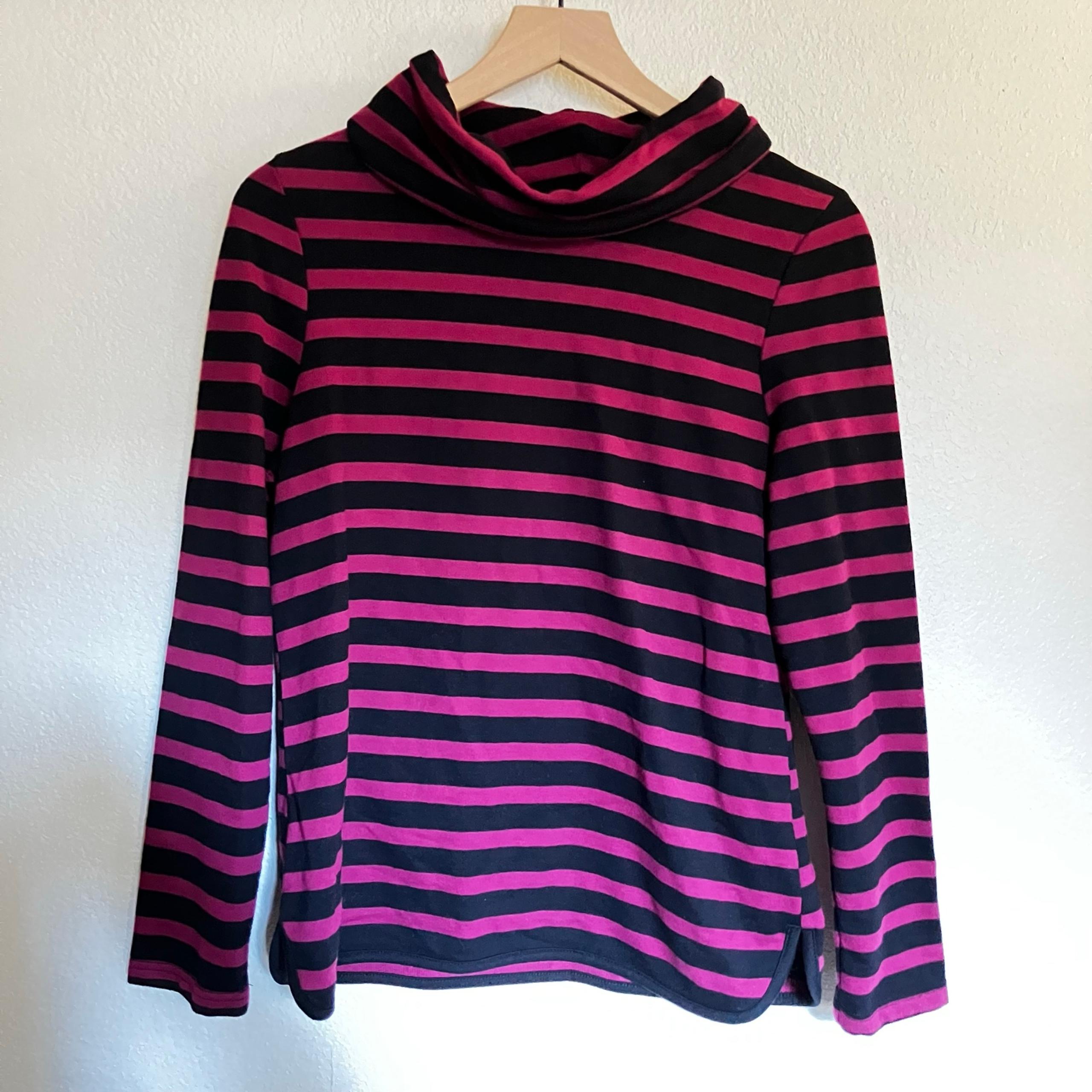 Croft and Barrow Burgundy Striped Turtleneck Size S
