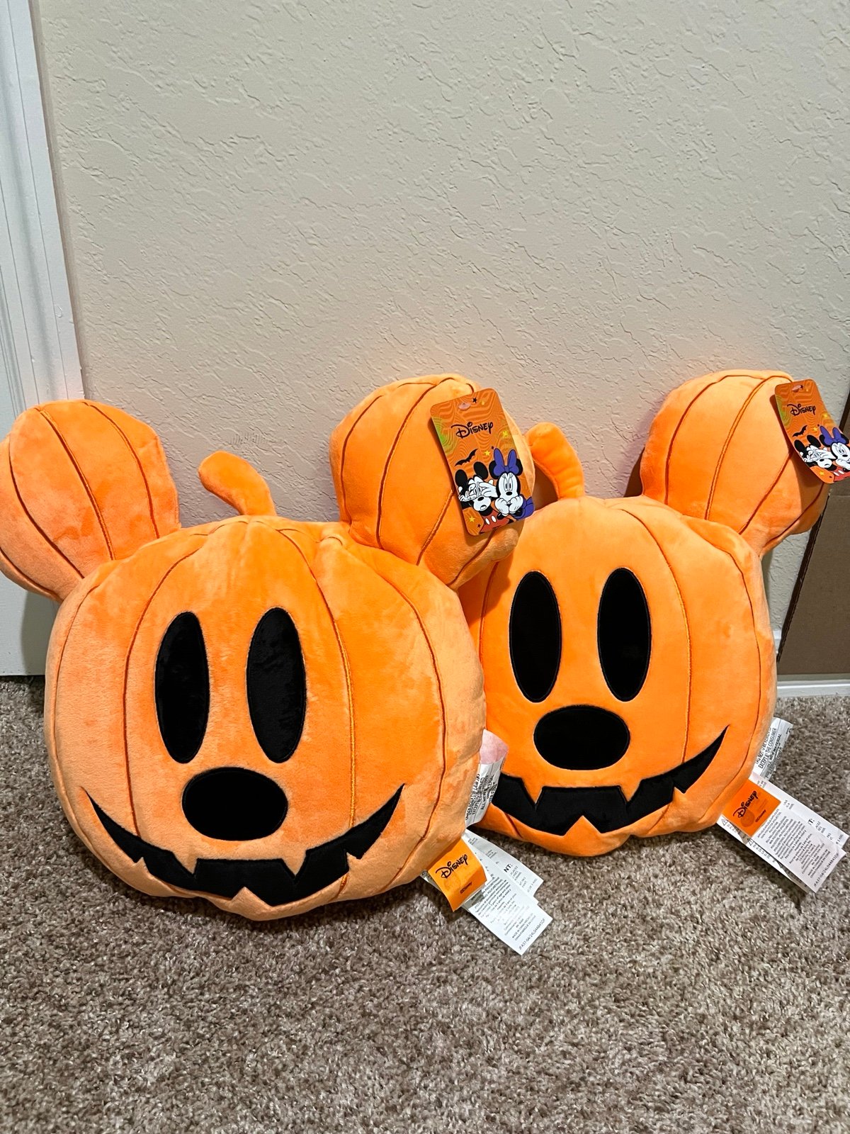 Disney Halloween Mickey Pumpkin Pillow Set of 2