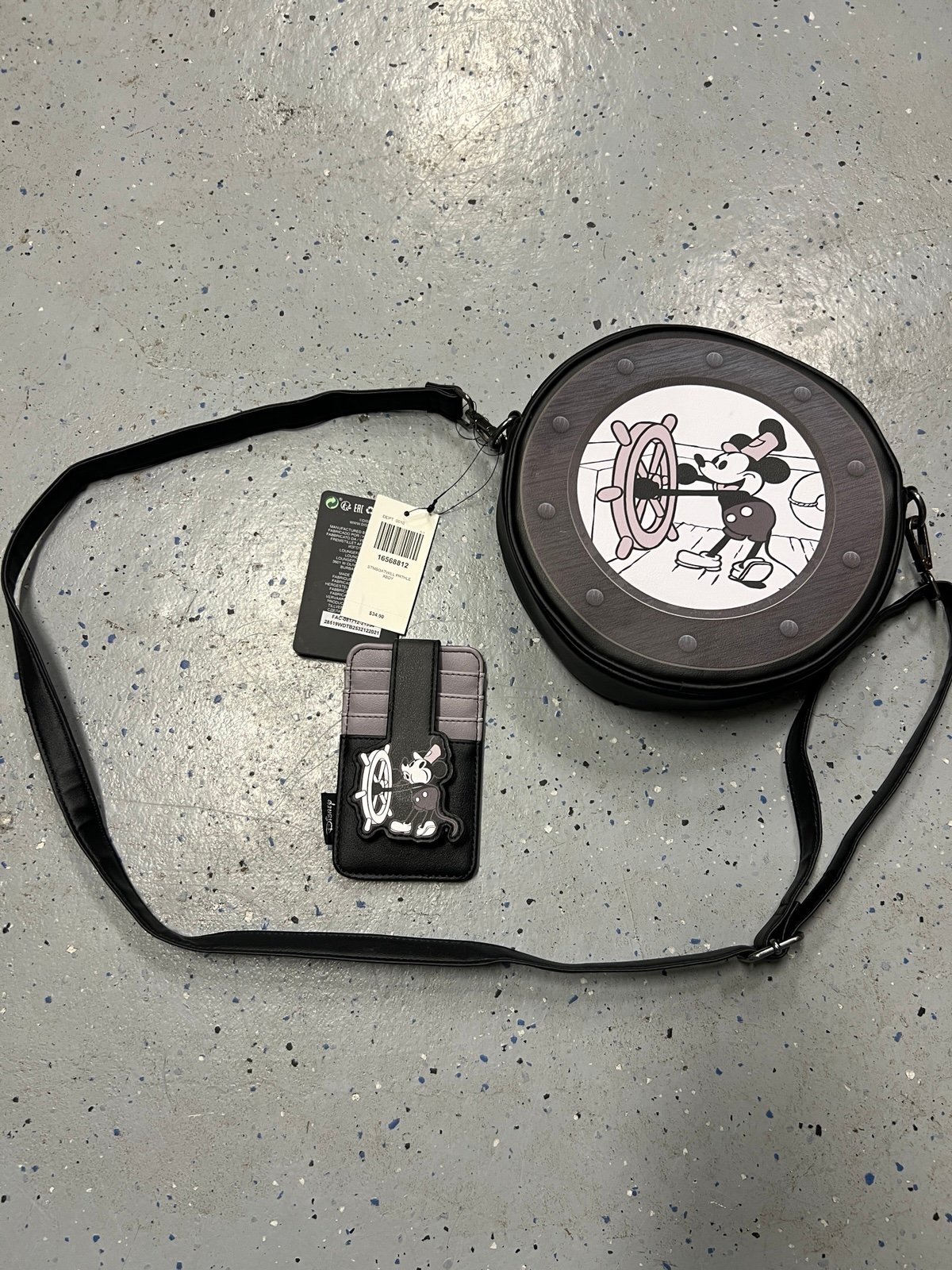 New Loungefly Disney Steamboat Willie Porthole Crossbody Bag