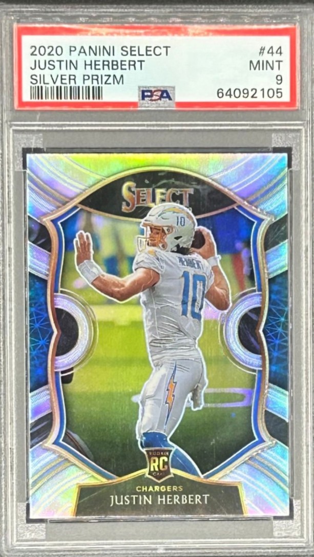 2020 select Justin Herbert PSA Gem Mint silver prizm Rookie Card Rc #44