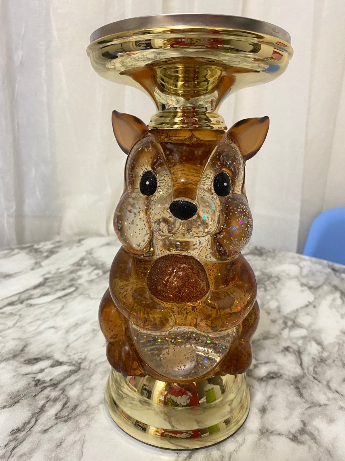 Squirrel globe candle holder