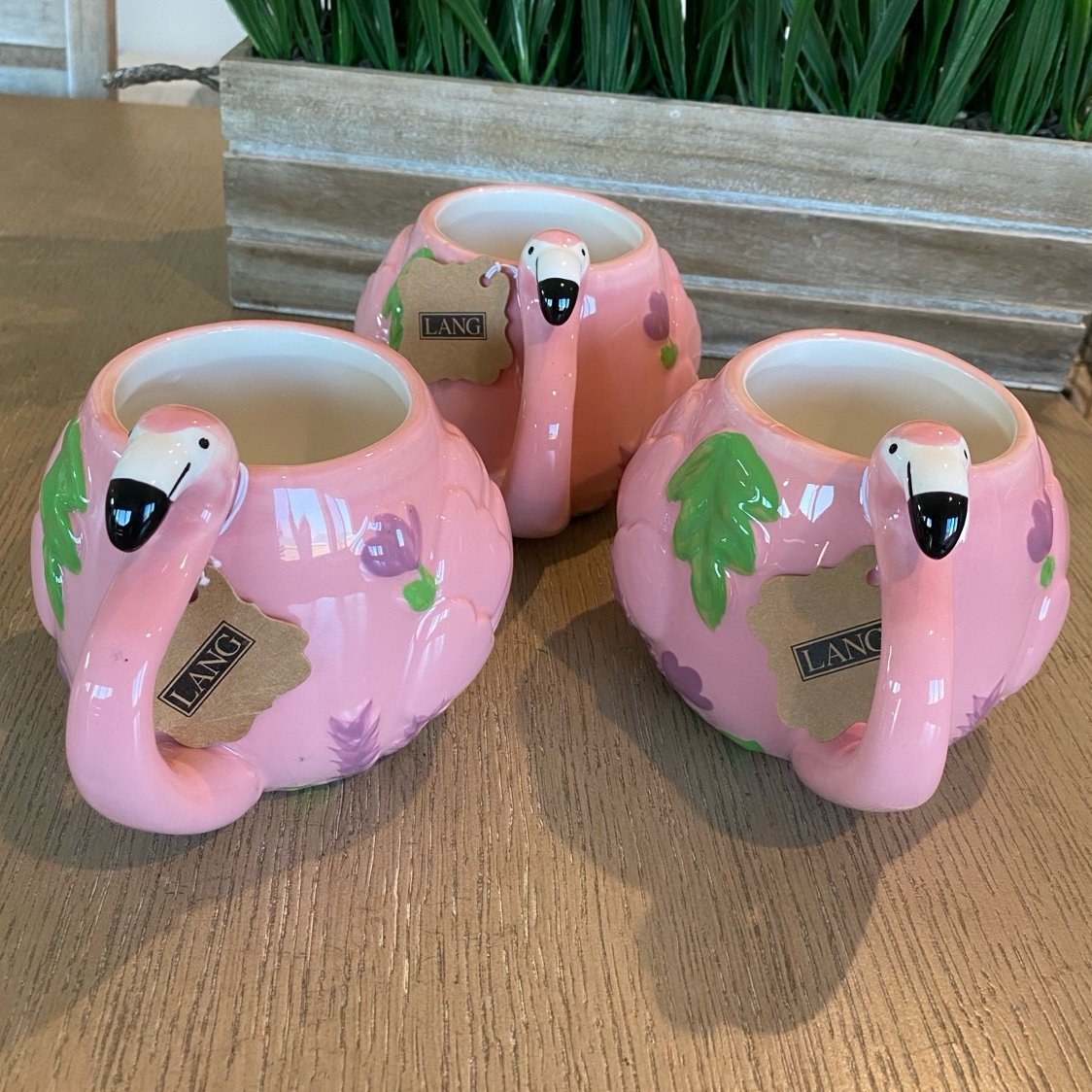 3— Flamingo tropical Pink Mugs