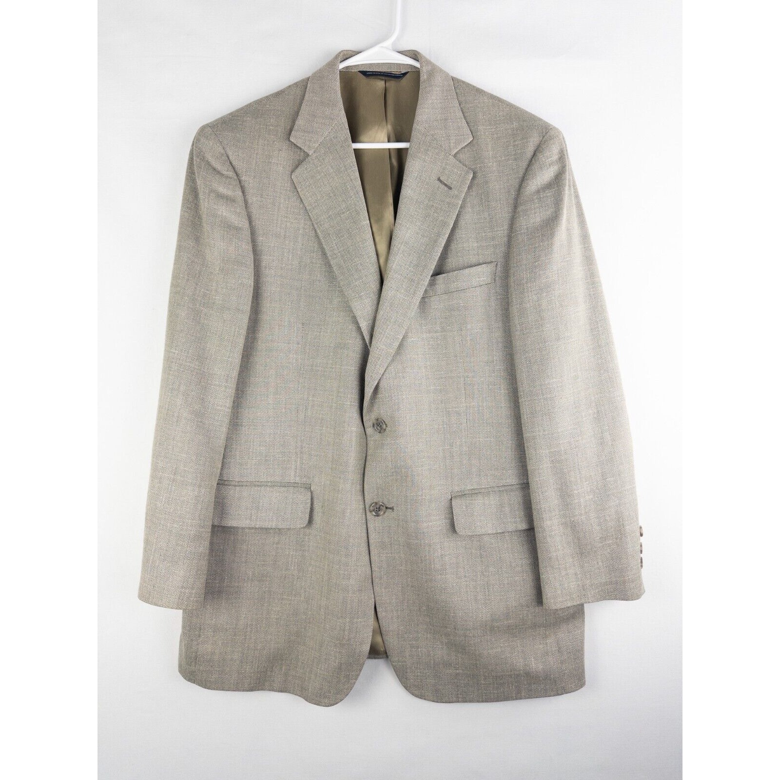 Brook Brothers Blazer Mens Herringbone 42R Silk Wool Blend 2 Button Suit Jacket