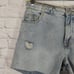 A Avec Les Filles Women's Light Wash Distressed Cut Off Blue Denim Shorts NWT 30