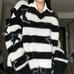 3-Way Border Star Y2K Slit Knit Sweater