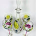 NIB 5 Piece Fine Hand Painted 4 Wine Goblets and Wine Decanter