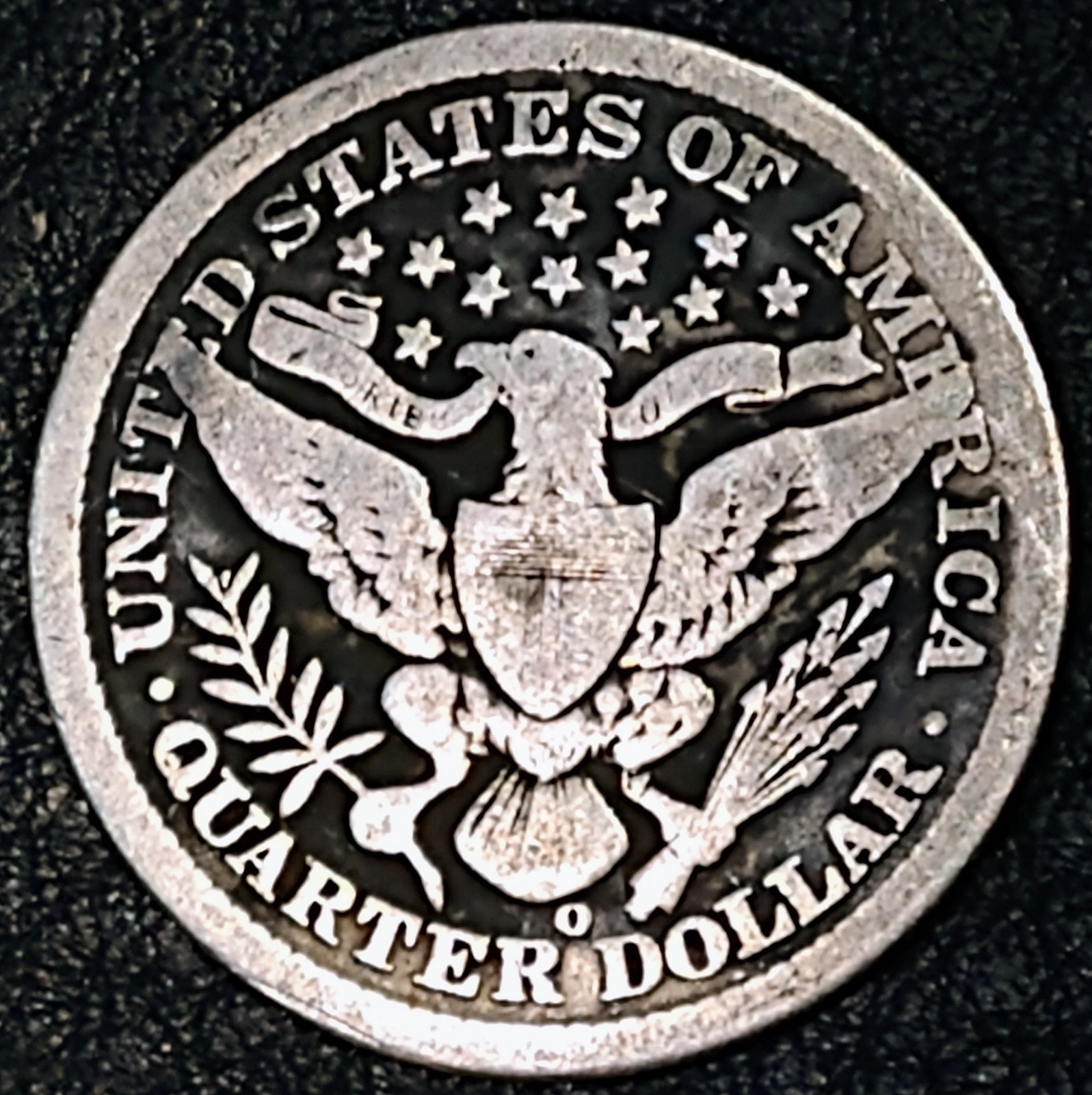 KEY DATE 1898o SILVER Barber Quarter TONED Natural USA Genuine Nice Coin 125 yrs