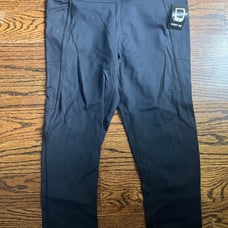 X by Gottex Women’s Capri Leggings Black High Rise Size S side pockets NWT
