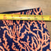 Peter Millar Mens XXL Swim Trunks Seaside Orange Blue Coral Print Lined 7” NWT